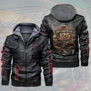 Indian Motorcycle 125th Anniversary 2D Leather Hooded Jacket - TMTHU8920