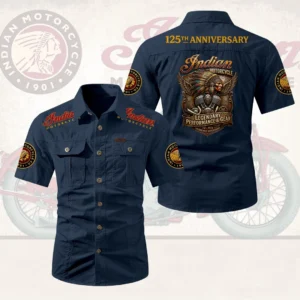 Indian Motorcycle 125th Anniversary 2D Short Sleeve Mechanic Shirt - HOATT20627