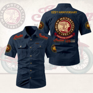 Indian Motorcycle 125th Anniversary 2D Short Sleeve Mechanic Shirt - HOATT20241