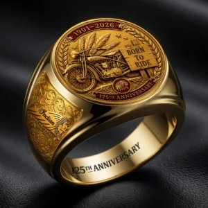 Indian Motorcycle 125th Anniversary 3D Engraved Ring - HOATT20335