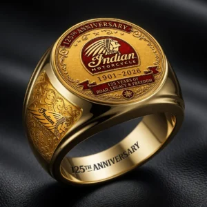 Indian Motorcycle 125th Anniversary 3D Engraved Ring - HOATT20386