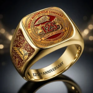 Indian Motorcycle 125th Anniversary 3D Engraved Ring - HOATT20488