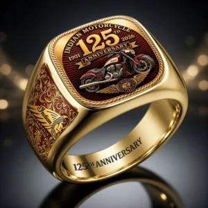 Indian Motorcycle 125th Anniversary 3D Engraved Ring - HOATT20608