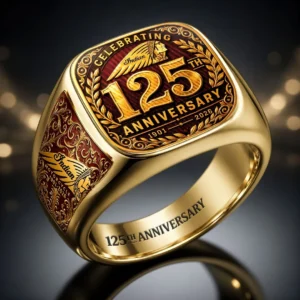 Indian Motorcycle 125th Anniversary 3D Engraved Ring - HOATT20640