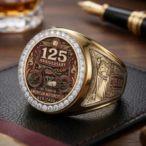 Indian Motorcycle 125th Anniversary 3D Engraved Ring - TMTHU8856