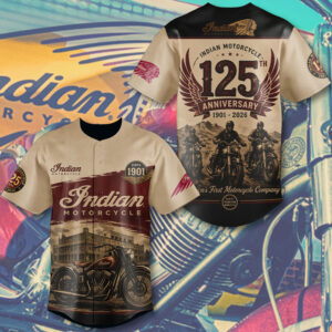 Indian Motorcycle 125th Anniversary Baseball Jersey - TMTHU8528