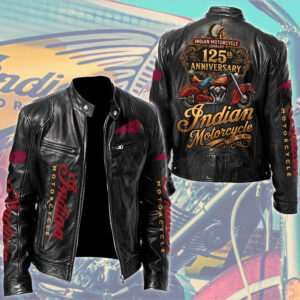 Indian Motorcycle 125th Anniversary Motorcycle Leather Jacket - TMTHU8105