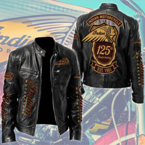 Indian Motorcycle 125th Anniversary Motorcycle Leather Jacket - TMTHU8529