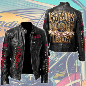 Indian Motorcycle 125th Anniversary Motorcycle Leather Jacket - TMTHU8530