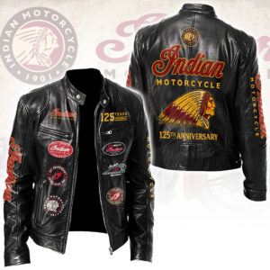 Indian Motorcycle 125th Anniversary Motorcycle Leather Jacket - HOATT20237