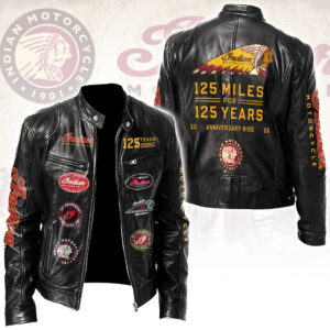 Indian Motorcycle 125th Anniversary Motorcycle Leather Jacket - HOATT20238