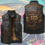 Indian Motorcycle 125th Anniversary Premium 2D Sleeveless Leather Vest – TMTHU8760