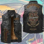 Indian Motorcycle 125th Anniversary Premium 2D Sleeveless Leather Vest – TMTHU8846