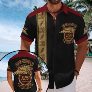 Indian Motorcycle 125th Anniversary Short Sleeve Button-Down Shirt - TMTHU8125