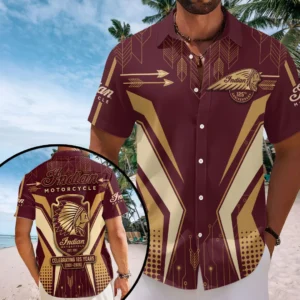 Indian Motorcycle 125th Anniversary Short Sleeve Button-Down Shirt - TMTHU8592