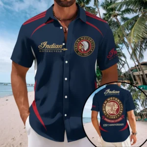 Indian Motorcycle 125th Anniversary Short Sleeve Button-Down Shirt - TMTHU8688