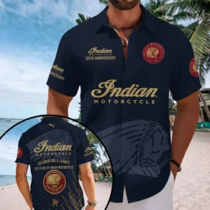 Indian Motorcycle 125th Anniversary Short Sleeve Button-Down Shirt - TMTHU8690