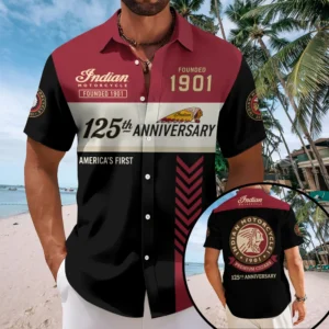 Indian Motorcycle 125th Anniversary Short Sleeve Button-Down Shirt - TMTHU8738