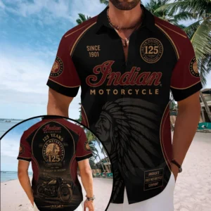 Indian Motorcycle 125th Anniversary Short Sleeve Button-Down Shirt - TMTHU8829