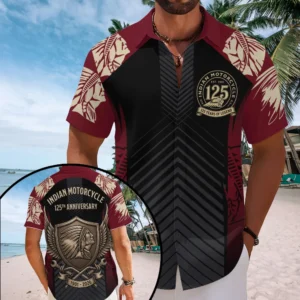 Indian Motorcycle 125th Anniversary Short Sleeve Button-Down Shirt - TMTHU8832