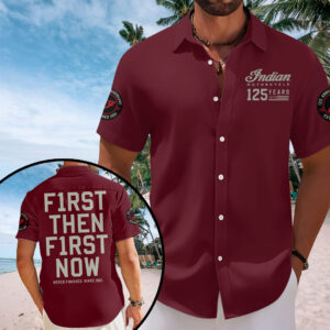 Indian Motorcycle 125th Anniversary Short Sleeve Button-Down Shirt - TANTN24832