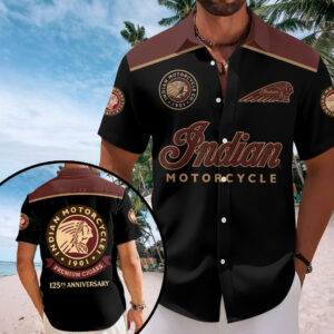 Indian Motorcycle 125th Anniversary Short Sleeve Button-Down Shirt - HOATT20289