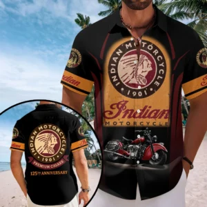 Indian Motorcycle 125th Anniversary Short Sleeve Button-Down Shirt - HOATT20330