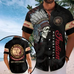 Indian Motorcycle 125th Anniversary Short Sleeve Button-Down Shirt - HOATT20331