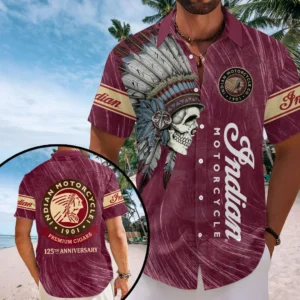 Indian Motorcycle 125th Anniversary Short Sleeve Button-Down Shirt - HOATT20370