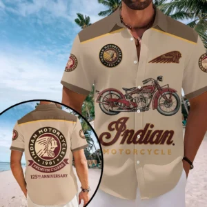 Indian Motorcycle 125th Anniversary Short Sleeve Button-Down Shirt - HOATT20372
