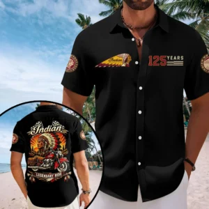 Indian Motorcycle 125th Anniversary Short Sleeve Button-Down Shirt - HOATT20400