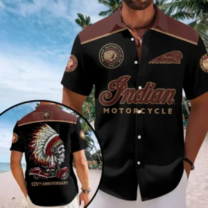 Indian Motorcycle 125th Anniversary Short Sleeve Button-Down Shirt - HOATT20432