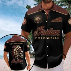 Indian Motorcycle 125th Anniversary Short Sleeve Button-Down Shirt - HOATT20609