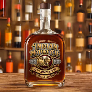 Indian Motorcycle 125th Anniversary 25oz Empty Whiskey Bottle - TMTHU8547