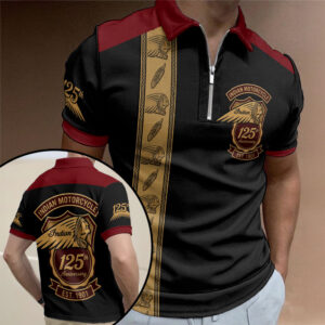 Indian Motorcycle 125th Anniversary Zip Polo Shirt - TMTHU8526