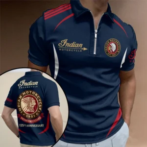 Indian Motorcycle 125th Anniversary Zip Polo Shirt - TMTHU8828