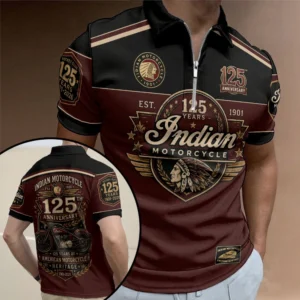 Indian Motorcycle 125th Anniversary Zip Polo Shirt - TMTHU8944