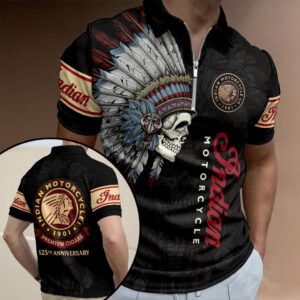 Indian Motorcycle 125th Anniversary Zip Polo Shirt - HOATT20356