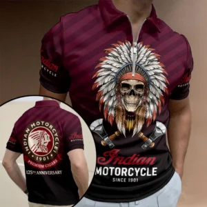 Indian Motorcycle 125th Anniversary Zip Polo Shirt - HOATT20369
