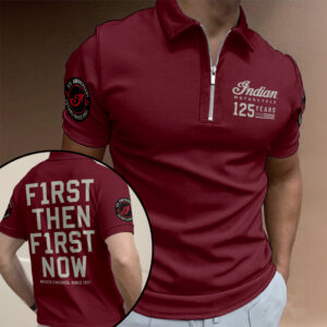 Indian Motorcycle 125th Anniversary Zip Polo Shirt - TANTN24831