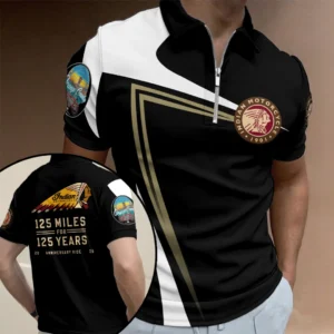 Indian Motorcycle 125th Anniversary Zip Polo Shirt - TANTN24970