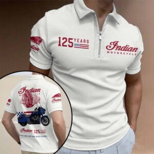 Indian Motorcycle 125th Anniversary Zip Polo Shirt - HOATT20243