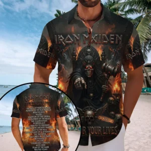 Iron Maiden 2026 World Tour Short Sleeve Button-Down Shirt - TMTHU8813
