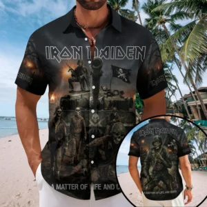Iron Maiden Short Sleeve Button-Down Shirt - TMTHU8662