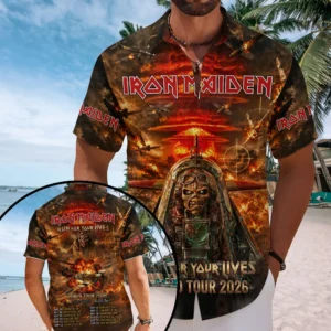 Iron Maiden Short Sleeve Button-Down Shirt - TMTHU8678