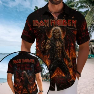 Iron Maiden Short Sleeve Button-Down Shirt - TMTHU8847