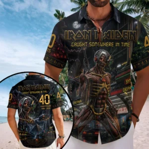 Iron Maiden Short Sleeve Button-Down Shirt - TMTHU8953