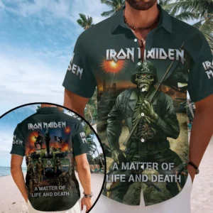 Iron Maiden Short Sleeve Button-Down Shirt - HOATT20599