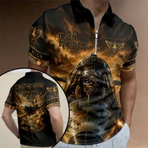 Iron Maiden Zip Polo Shirt - TMTHU8650