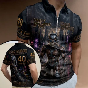 Iron Maiden Zip Polo Shirt - TMTHU8863